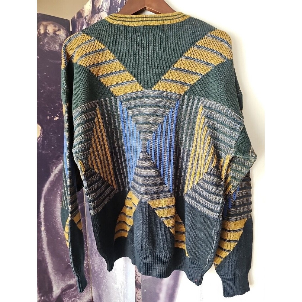 Vintage 80's UNION PIER SPORTSWEAR Men's Multicolor Crew Neck Pullover Size L - Picture 6 of 7